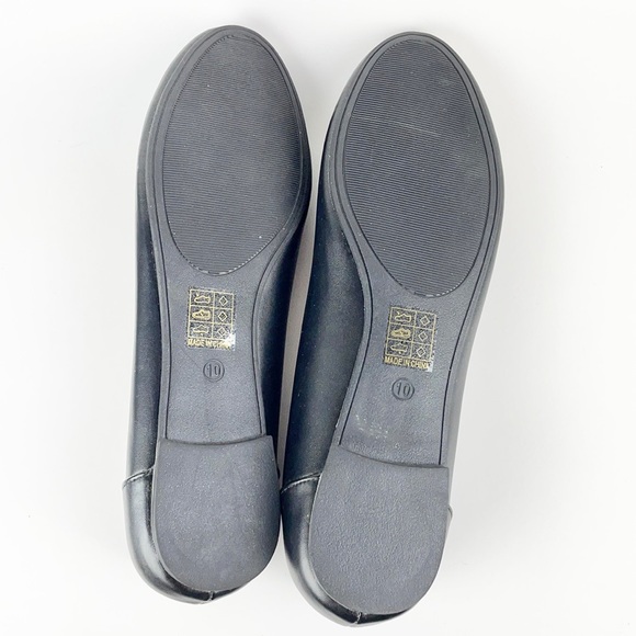 JOURNEE COLLECTION | Black Faux Leather Slides Ballet Flats Shoes - Picture 5 of 6